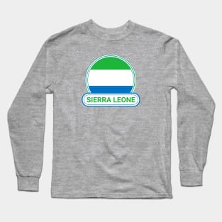 Sierra Leone Country Badge - Sierra Leone Flag Long Sleeve T-Shirt